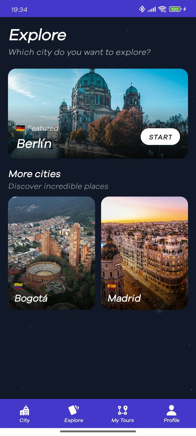 Erkunde Städte wie Berlin, Bogotá und Madrid